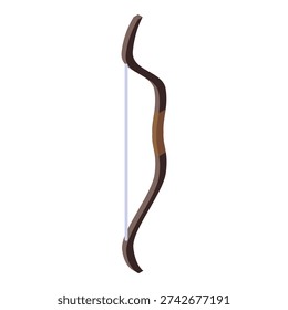 Simple wooden bow and arrow standing up, ready for archery practice, hunting game, or cosplay