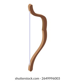 Simple wooden bow with a string for shooting arrows