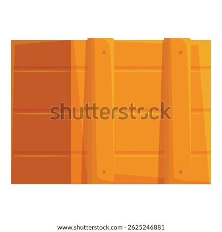 Simple wooden box made of planks and showing its front view