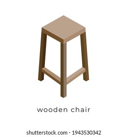 simple wooden chair logo vector illustration