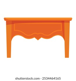 Simple wooden desk with carved edges, standing on four legs, offering a classic and timeless design