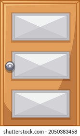 Simple wooden door for interior design illustration