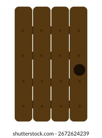 Porta de madeira simples, ilustração vetorial para design e criatividade