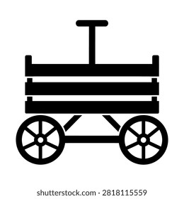 Simple wooden handcart with two wheels
