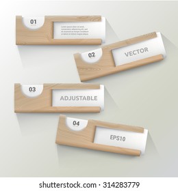 Simple Wooden Label Elements for Your Message