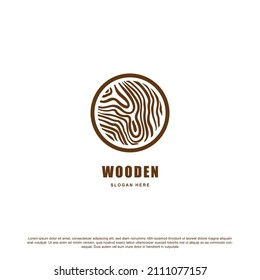 Simple wooden logo design vector.