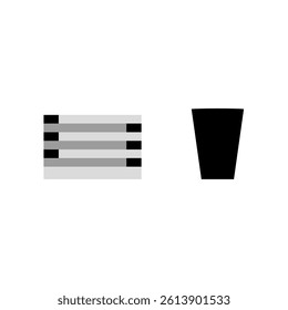 Simple wooden masu and cup vector illustration
