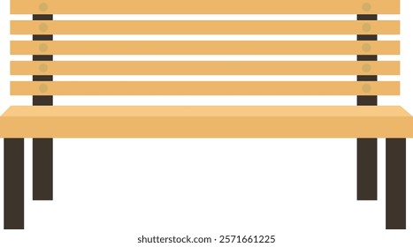 Simple Wooden Park Bench Illustration