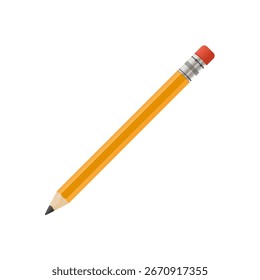 Lápis de madeira simples com borracha - ilustração vetorial