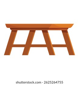 Simple wooden picnic table standing on a white background, perfect for outdoor dining and recreation