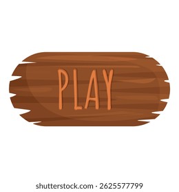 Simple wooden play button showing recreation and entertainment for your website or app