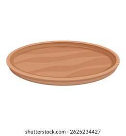 Simples de madeira redonda servindo platter ilustração, isolado em um fundo branco