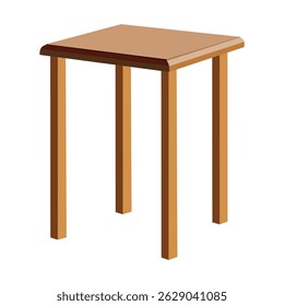 Simple wooden side table with four straight legs and a rectangular top
