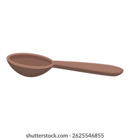 Simple wooden spoon is lying horizontally with a slightly upturned handle