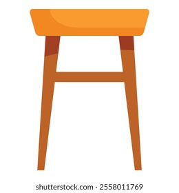 Simple wooden stool with a rectangular seat and four legs