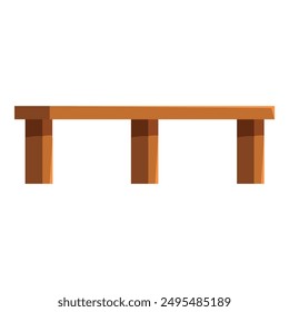 Simple wooden table with empty top surface standing on four legs