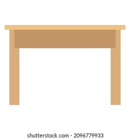 simple wooden table flat clipart vector illustration