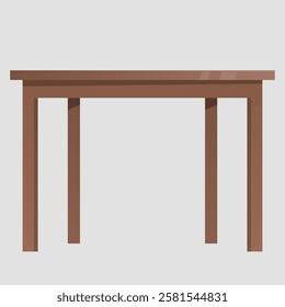 Simple Wooden Table Illustration with Minimalist Design