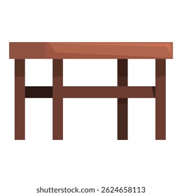 Mesa de madeira simples de pé sobre fundo branco, elemento de mobiliário para projetos de design de interiores