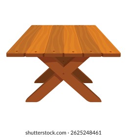 Simple wooden table standing on a white background
