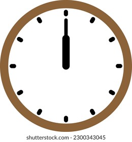 Simple wooden wall clock (12 o'clock)