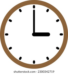 Simple wooden wall clock (3 o'clock)