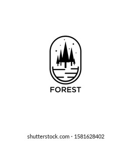 simple woodland logo, forest vector very elegant and minimalist.