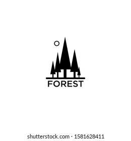 simple woodland logo, forest vector very elegant and minimalist.