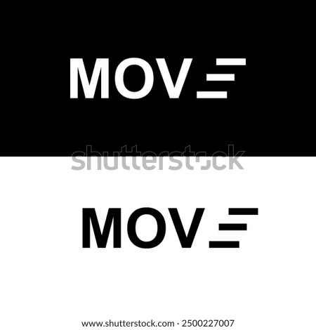 Simple Word mark Move Logo. Modern and Sophisticated Logo Icon Symbol Vector Design Template.