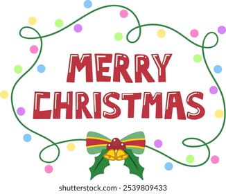 simple word Merry Christmas typography