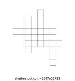 Simple word search puzzle grid. blank crossword puzzle template. simple game. intelligence symbol. crossword quiz or game. crossword outline