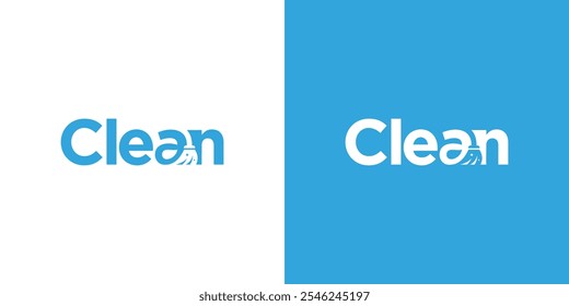 Simples design de logotipo limpo de marca de palavra. Letra ou texto limpo com ícone gráfico da sala. Logotipo para limpeza de casa Empresa de negócios ou outro.