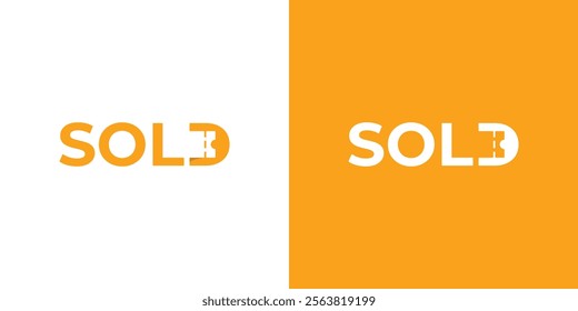 Simple Wordmark Sold Ticket Logo Design Template.