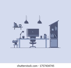 simple workspace office from home