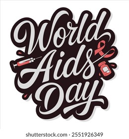 Um simples design tipográfico do Dia Mundial da Aids.