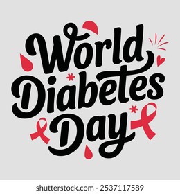 Uma simples tipografia do Dia Mundial do Diabetes.