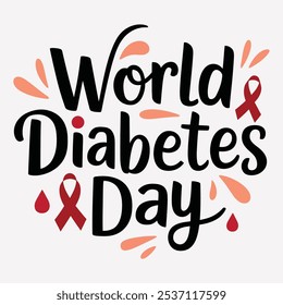 Una simple tipografía del Día Mundial de la Diabetes.