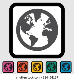 Simple World globe. Vector illustration EPS 8..