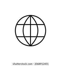 Icono negro de la página web del mundo simple o de la plantilla del navegador. Planeta Tierra. Símbolo plano y a la moda, firme: ilustración, contorno, logotipo, móvil, aplicación, diseño, web, dev, ui, ux, gui. EPS vectorial 10