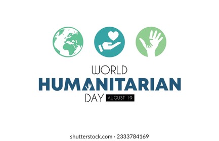 simple world humanitarian day background design in white, blue and green. Can be used to commemorate world humanitarian day on August 19