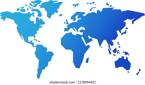 Simple World Map Stock Vector (Royalty Free) 1178994457 | Shutterstock