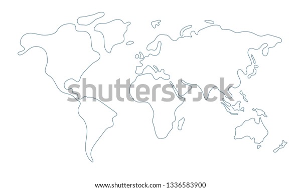 Carte Du Monde Simple En Style Image Vectorielle De Stock Libre De Droits