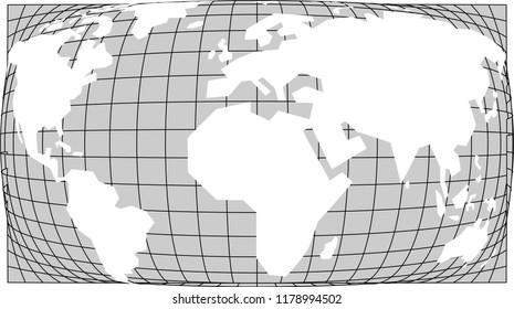 Simple World Map Fisheye Lens Style Stock Vector (Royalty Free) 1178994502