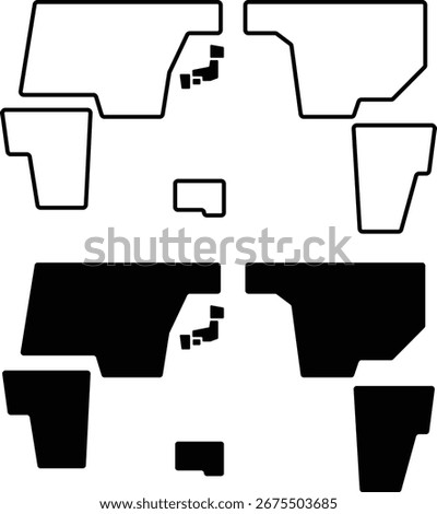 Simple world map illustration with a close-up of Japan