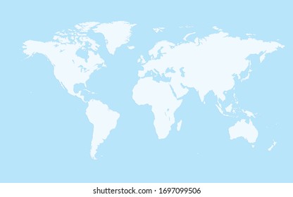 simple world map, light blue background svg