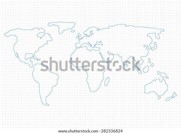 Carte Du Monde Simple Sur Fond Image Vectorielle De Stock Libre De Droits