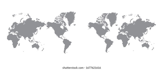 
Ilustración de silueta de mapa mundial simple