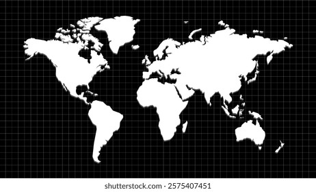 Simple World Map Vector with Country Borders. Flat Earth Map, World Map for website pattern and infographics.
