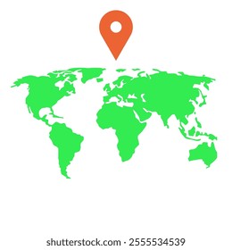 Simple world map vector icon