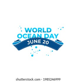 einfaches World Ocean Day Grußdesign mit Tagsbanner für Feiertage